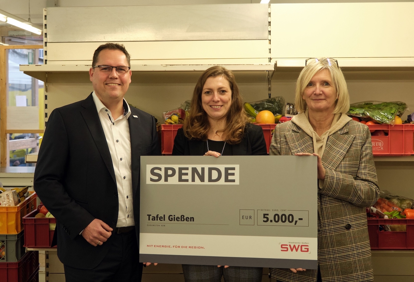 Stadtwerke Gießen spenden 5.000 Euro an die Tafel Gießen